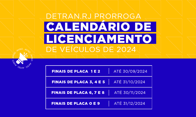 Detran RJ prorroga calendário de licenciamento de veículos de 2024 O