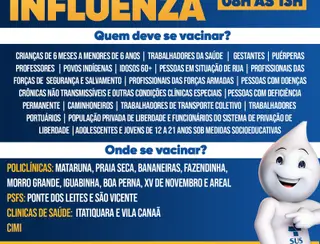Prefeitura de Araruama vai realizar o Dia D de vacinação contra a gripe nesse sábado, dia 13