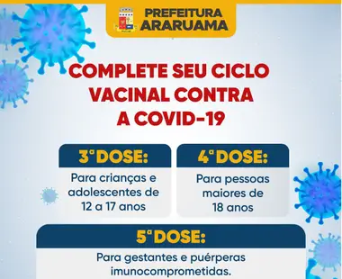 Prefeitura divulga cronograma do Ciclo de Vacinação contra a Covid-19 no município