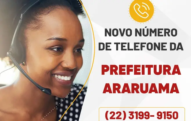 PREFEITURA DE ARARUAMA INFORMA MUDANÇA NO NÚMERO DE TELEFONE